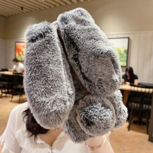 Christmas Gift Plush Cute Long-Eared Rabbit Phone Case Apple for IPhone 12 11 Pro Max XS Max XR Luxury Diamond Protective Cover