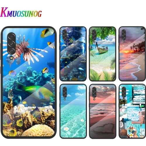 Sea Beach Sunset Glow For Samsung Note 20 10 9 8 Ultra Lite Plus 5G A70 A50 A40 A30 A20 A10 Tempered Glass Phone Case