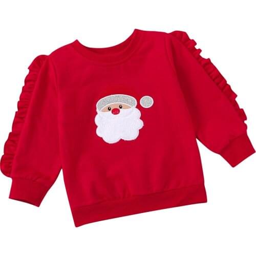 Toddler Kids Baby Girls Boys Clothes Christmas Santa Cartoon Printed Sweatshirt Pullover 2 3 4 5 6 Years kerst trui kind