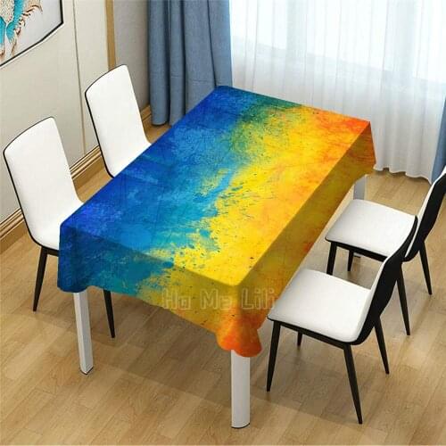 Flag Of Ukraine Patten Design Tablecloth For Picnic Kitchen Dinner Table Decor