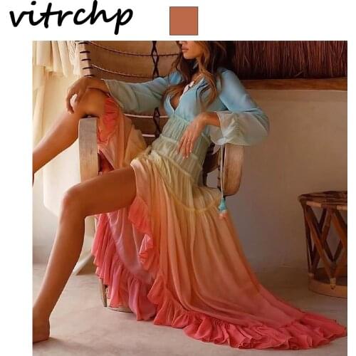 HKNS Long Sleeve Summer Dresses