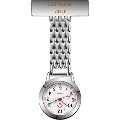 Personalized Customized Nurse Pocket Watch Engraved with Your Name Lapel Pin Brooch Top Quality Sliver Colour women Watch #SS30