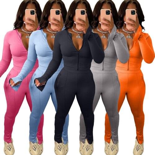 2 piece set women outfits tracksuit long sleeve sweatshirt Skinny pants two piece set fall clothes for women wholesale