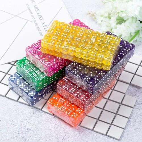 Wholesale 100PCS/Lot Drinking Dice 14MM Acrylic Dices Colored Board Game Dados Party Gambling Cubes Digital Dices Data Cube