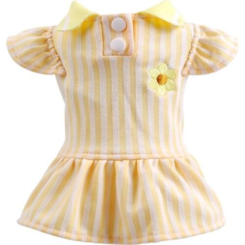 Summer Dog Dress Stripe Princess Embroidery Flower Dog Cat Dress Teddy 3 Colors XS S M L XL