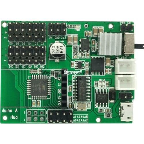 Motherboard Board for Huaduino-Arduino Board with Lithium Battery Connection Cable to turn On and load