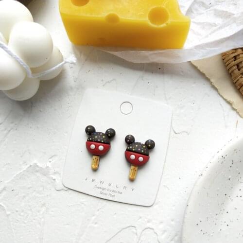 Cute Anime Stud Earrings For Women Cartoon Resin Popsicle Accessories Birthday Gifts 2021 New Trend Party Jewelry Wholesale