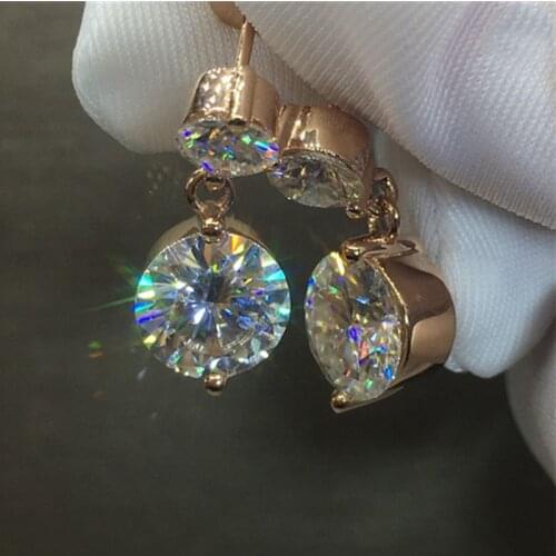 Huitan Fashion Versatile Round Cubic Zirconia Dangle Earrings Women Hot Sale Daily Wear Female Earrings Wedding Trend Jewelry