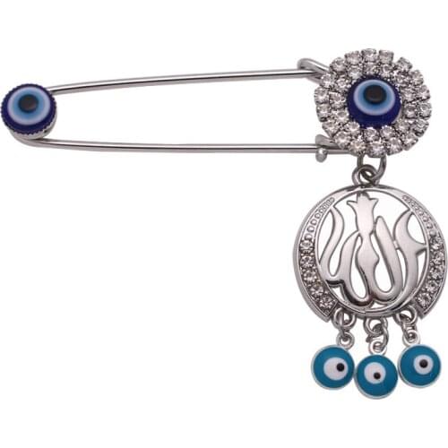 Muslim islam Allah Turkish evil eye Stainless Steel Pin brooch Baby Pin