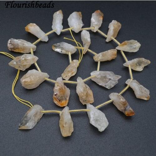 Natural Citrine Rough Point Yellow Crystal Quartz Stone Loose Beads