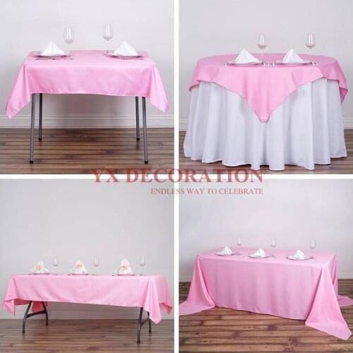 Wholesale Price Seamless Polyester Table Cloth Overlay Square Rectanglar Tablecloth For Banquet Wedding Event Decoration