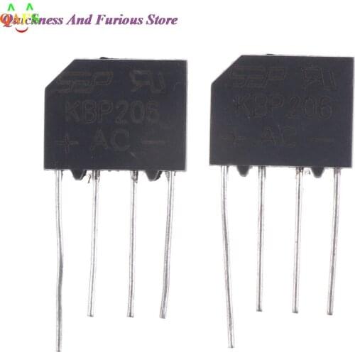 Wholesale 10PCS High Quality KBP206 Generic Diode Bridge Rectifier 2A 600V 4PIN DIP