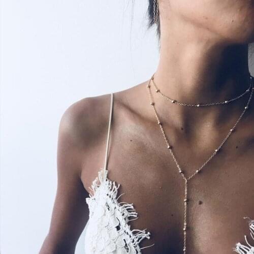 Fashion Trend Multilayer Necklace Ladies Round Bead Chain Clavicle Chain Choker Necklace for Women 2021 New Necklace Accessories