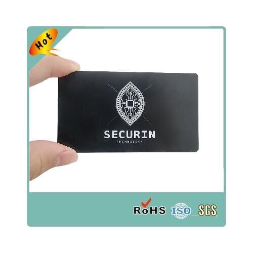 Printed black metal card matte finishing custom stainless steel business card