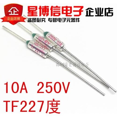 Free shipping 100pcs RY-227 Temperature Fuse RY Heat Protector 227 Degrees 10A 250V TF 227C Switch