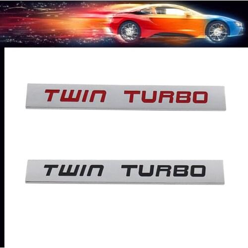 Premium TWIN TURBO car Engine Hood Fender trunk Tail Rear Bonnet Nameplate Decal Emblem Badge Sticker for Universal