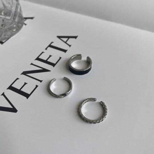 QiLuxy New 3pcs/set Enamel Round Metal Ring Sets Fashion Geometric Twist Open Adjustable Rings Sets for Women Girl Jewelry Gifts