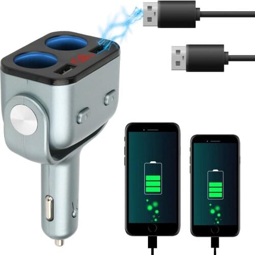 Car Cigarette Lighter Socket Dual USB QC 3.0 12V Auto Power Adapter Plug Car-styling Quick Charge Quick Charge Splitter Charger