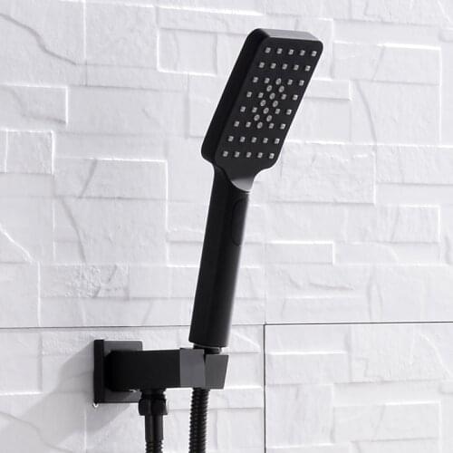 Handheld Shower Head 3 Mode Matte Black Wall Mounted Shower 1.5M Hose Punch Free Base Water Saving Adjustable ABS Shower Sprayer