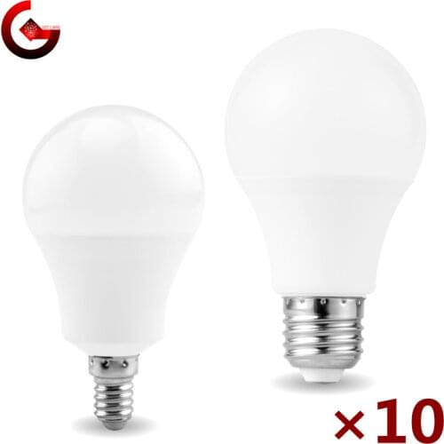 10pcs/lot LED Bulb E27 E14 20W 18W 15W 12W 9W 6W 3W Lampada LED Light AC 220V Bombilla Spotlight Lighting Cold/Warm White Lamp