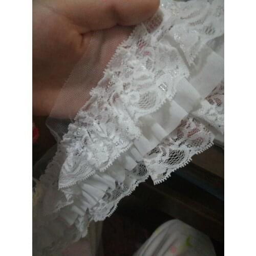 Top Grade Best selling Black and white 3layer chiffon lace pleated lace trimming laciness clothes accessories W258