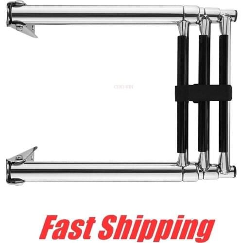3 Steps Boat stairs Telescoping Folding Ladder Deck Stainless Steel 304 Swim Platform ladder for Yacht speedboat fishing boat