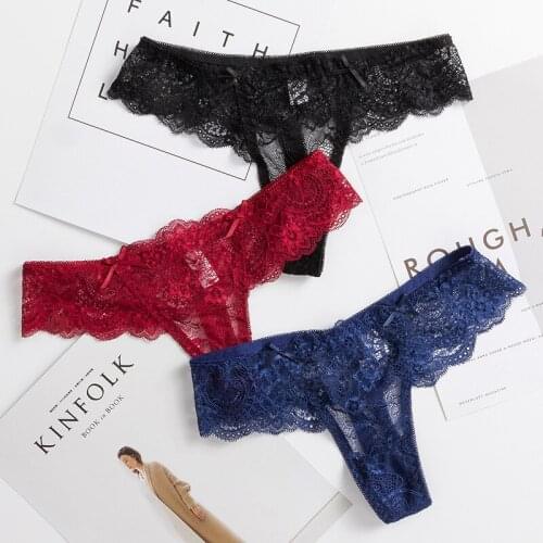 Size M-XL Lace Women Panties Sexy Briefs Girls G String Seamless T Back Underwear Lady Thong High Quality Hollow Out Underpants