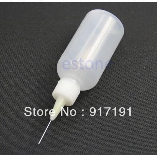 U119 Wholesale 10pcs/lot 100ml Rosin Solder Flux Paste Liquid Bottle With 1 Needle Clear New