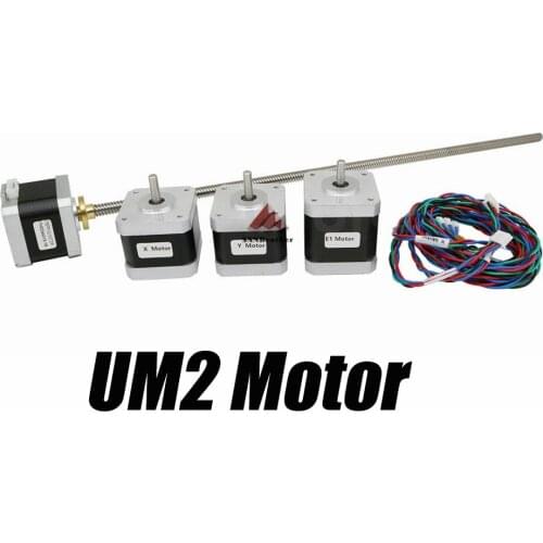 Ultimaker 2 UM2 Extended X/Y/Z axis+extruder stepper motor kit/set for DIY 400m L Z-Motor with Trapezoidal Lead Screw
