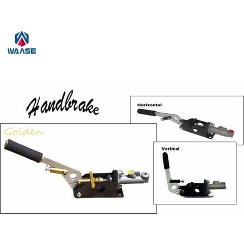 Universal Car Hydraulic Handbrake Vertical & Horizontal 25cm Rally Racing E-Brake Lever Device Master Cylinder Gold