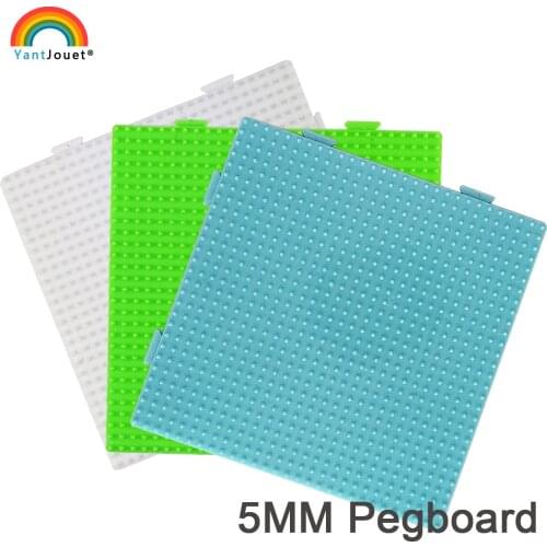 Yantjouet 5mm Hama Beads Pegboard White Green 29x29 Dot Transparent Template Board Square tool DIY Figure Material Board Jigsaw
