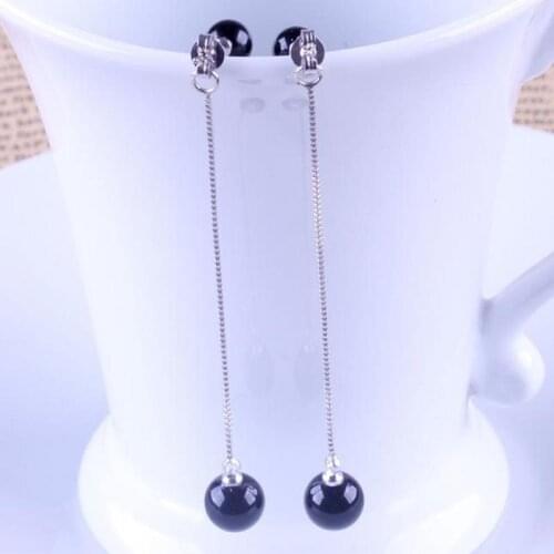 Goddess Temperament Long Earrings For Women Natural Red Black Stone Tassel Drop Earrings Earings Korean Jewelry Earing A2801