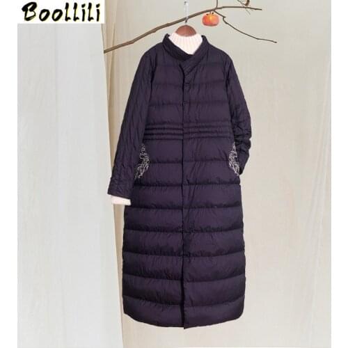 Boollili Winter Coat Women White Duck Down Jacket Women Clothes 2020 Korean Vintage Long Puffer Jacket Women Warm Parka