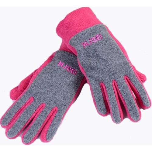 Winter Men Women Warm Letter Outdoor Sport Non-slip Cycling Mitten Female Thick Splice Fleece Breathable Driving Gloves I34