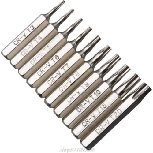 10PCS CR-V Torx Screwdriver Bits Set T3 T4 T5 T6 T7 T8 T9 T10 T15 T20 Mobile Repair Bit Plum Blossoms Repairing N26 20 Dropship