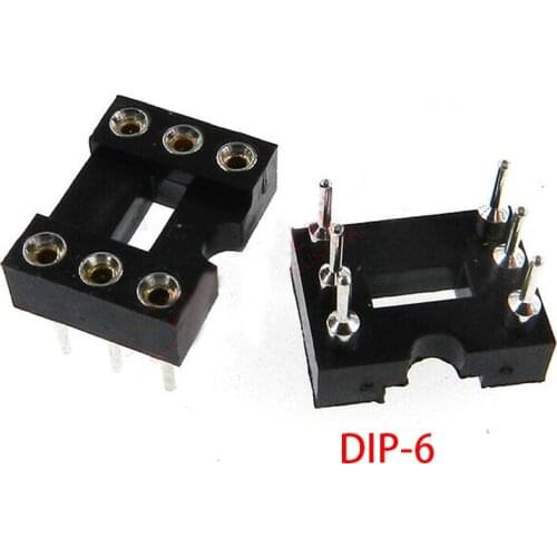 20pcs DIP-6 Round Hole 6 Pins 2.54MM DIP DIP6 IC Sockets Adaptor Solder Type IC Connector