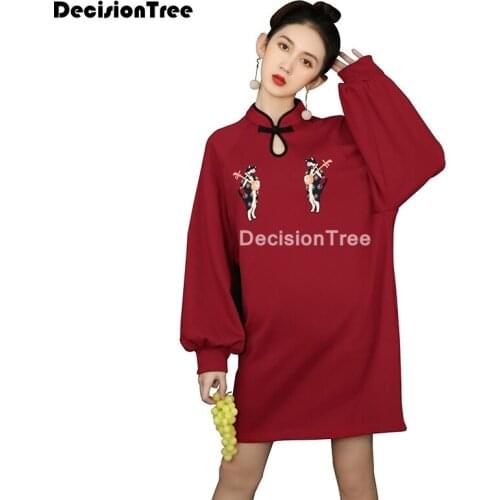 2021 womens hoodies street harajuku hip hop sweatshirt women printing loose hoodie chinese traditional sweatshirts qipao