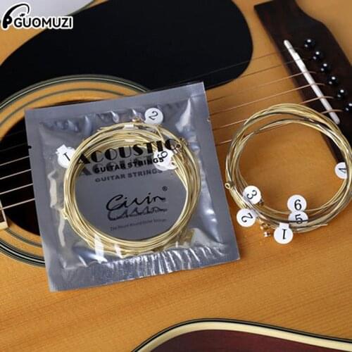 6pcs/set Practice Nickel Plated Steel Guitar String Acoustic Guitar With Original Retail Bag