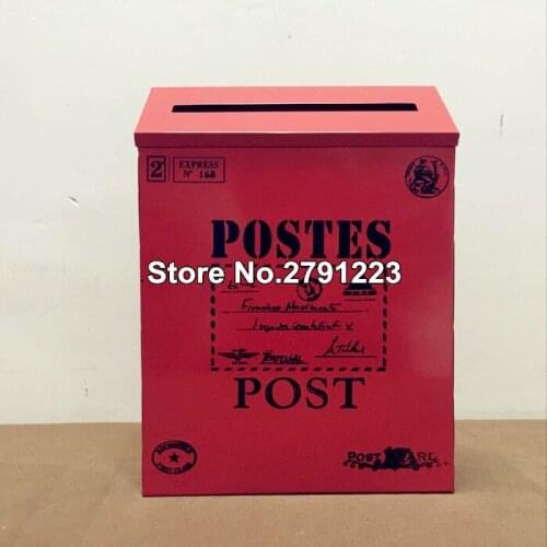 7 Colors Vintage Metal Mail Box Case Metal Tin Newspaper Letter Mailbox Waterproof Post Box Garden Ornament
