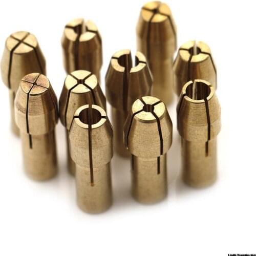 10Pcs Mini Drill Chucks Adapter 0.5mm-3.2mm Dremel Mini Drill Chucks Chuck Adapter Micro Collet Brass For Power Rotary Tool