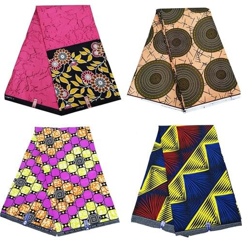 African Ankara material wax print fabric high quality pagne wax tissue fabric 6 yard sewing dress wedding party