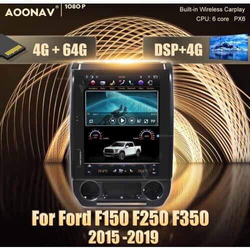 2 din Android Car radio for Ford F150 F250 F350 2015-2019 car stereo auto radio tape recorder Tesla style multimedia player