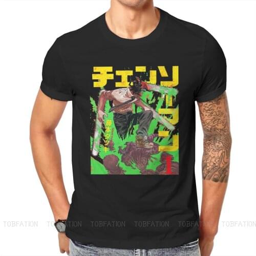Chainsaw Man Denji Manga Design T Shirt Vintage Fashion Summer Plus size Cotton Mens Clothing Harajuku O-Neck TShirt