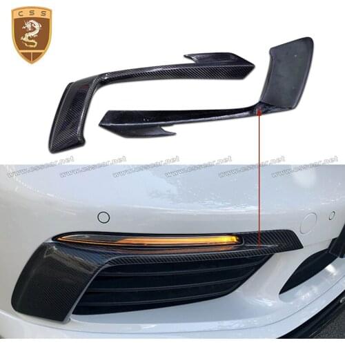 For Porsche 718 Boxster Front Fog Light Lamp Eyebrow Cover Trim Carbon Fiber Auto Accessories