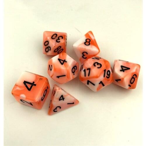 Hot sale 7 pieces of dice set creative dice set poker dice game high quality multi-faced dice real shot