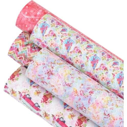 HSDCraft 20x34cm A4 hsd-design Flamingo series Faux Synthetic Leather Fabric,DIY handmade materials