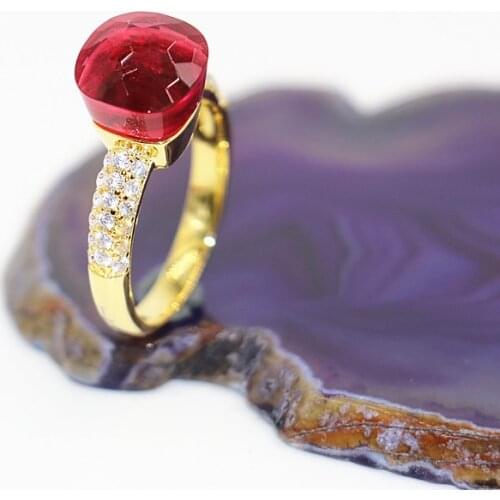 2021 Fashion Romantic Jewelry Of 4 Colours Choose Crystal With White Zircon 18K Gold Plated Rings For Friends Best Festival Gift