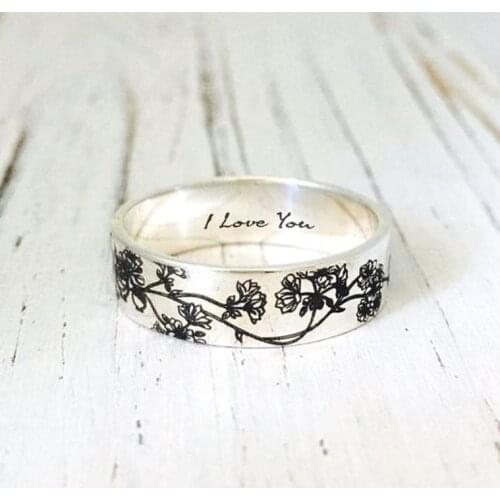 Vintage Simplicity Carved Flower Ring for Women Bohemian Delicate Wildflowers Floral Handmade Ring for Female Gift Freeshipping