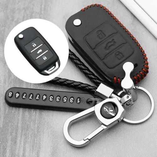 Full Cover leather Car Key protection Case For Changan CS75 EADO CS35 RAETON CS15 CS75 Oushang A600 A800 V3 V5 V7