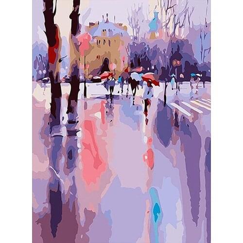 Paint By Number Abstract landscape DIY Pictures By Numbers Girl Kits Drawing On Canvas Hand Painted Painting Art Gift Home Decor